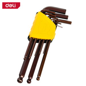 9pcs Long Ball End Hex Key Set dengan Finish Red