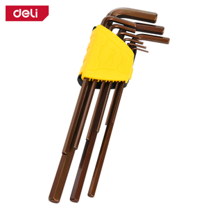 9pcs Extra-Long Flat End Hex Key Set dengan Finish Red